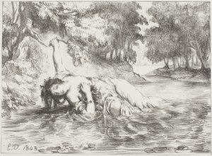 Oféliina smrt od Eugène Delacroix