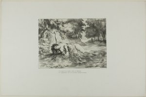 Oféliina smrt, deska 13 z Hamleta od Eugène Delacroix
