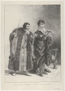 Polonius a Hamlet, 1834-43., 1834-43. od Eugène Delacroix
