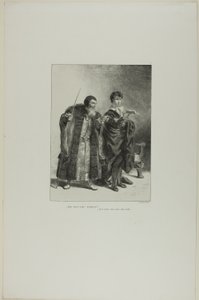 Polonius a Hamlet, deska 4 z Hamleta od Eugène Delacroix