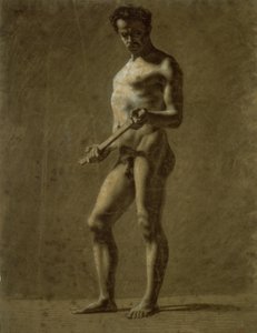 Stálý akademický mužský akt (recto); Náčrt horní části paže (verze) od Eugène Delacroix