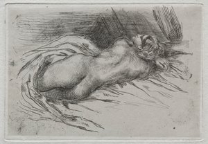Studie ženy při pohledu zezadu od Eugène Delacroix