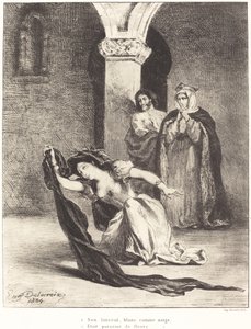 Píseň Ofélie (akt IV, scéna V) od Eugène Delacroix