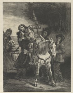 Zraněný Goetz zajatý Cikány, 1836-43., 1836-43. od Eugène Delacroix