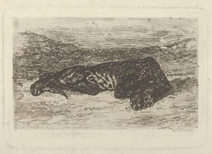 Tygr ležící v poušti, 1846., 1846. od Eugène Delacroix