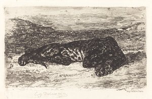 Tygr spí v poušti, c. 1830. od Eugène Delacroix