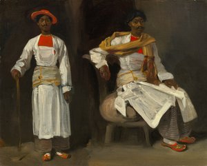 Dvě studie Indiána z Kalkaty, sedícího a stojícího, c. 18231824. od Eugène Delacroix