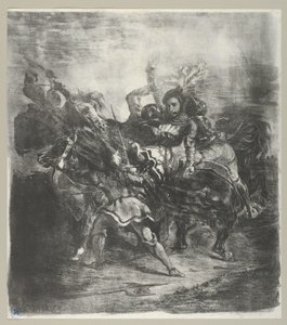 Weislingen napaden Goetzovými muži, 1836-43., 1836-43. od Eugène Delacroix