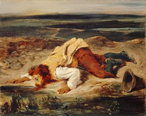 Zraněný lupič římský ovčák, asi 1825. od Eugène Delacroix