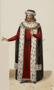 Kostým Enguerranda de Marigny (La Tour de Nesle, 1832) (oříznuto) od Eugène Du Faget