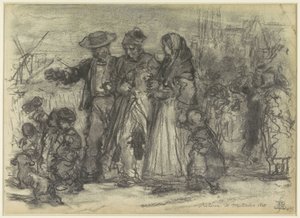 Návrat starého vojáka domů po bitvě u Waterloo Return de Waterloo 1815. (název na objektu)
