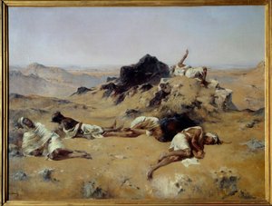 aavikko. Janoiset miehet. 1869. Eugène Fromentin (1820-1876), Musée d