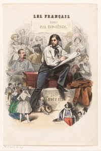Kreslíř Titulní strana pro: Les Français peints par eux-mêmes, 1841 od Eugène Guillaumot