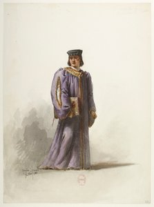 Btv1b84558104 32 - Saint-Saëns - Jindřich VIII - Modely kostýmů - Lacoste - 32. Písař v kostýmu lékaře