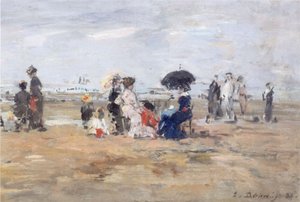 Trouville, scéna na pláži od Eugene Louis Boudin