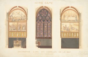 Plán na renovaci kaple v lodi katedrály Notre Dame, Paříž, 1843. od Eugène Viollet le Duc