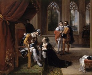 Inês de Castro se svými dětmi u nohou Afonsa IV., portugalského krále, 1335 od Eugénie Servières