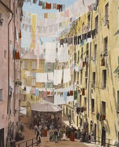 Ulice ve staré čtvrti Janova, Itálie (barevné fotografie) od European Photographer