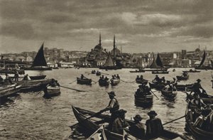Turecko, Konstantinopol, Na Zlatém rohu (č/b foto) od European Photographer