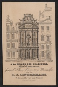 V La Maison Des Brasseurs, Hotel Restaurant, Brusel, L J Lintermans (rytina) od European School