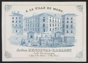 A La Ville De Mons, Arthur Henseval-Rabarot, Cafe Restaurant (rytina) od European School