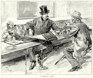 Pařížská kavárna (rytina) od European School