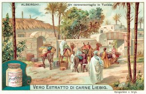 Karavanserai v Tunisku (chromolitho) od European School