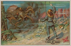 Potápěč ohrožený chobotnicí (chromolitho) od European School
