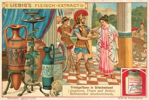 Nápoj na rozloučenou ve starověkém Řecku (chromolitho) od European School