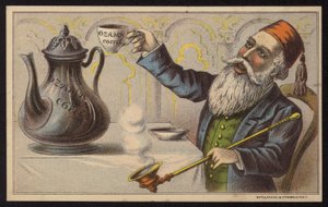 Reklama na kávu Ozama (chromolitho) od European School