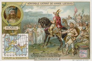 Alaric I., král Vizigótů, přijímá kapitulaci Říma, 410 od European School