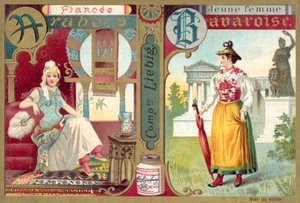 Arabská snoubenka a mladá bavorská žena (chromolitho) od European School