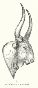 Býčí hlava Rhyton (litografie) od European School