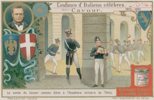 Camillo Benso, hrabě z Cavour, studuje na vojenské akademii v Turíně od European School