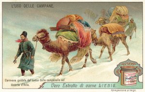 Karavana vedená zvukem zvonu v pouštích Střední Asie (chromolitho) od European School