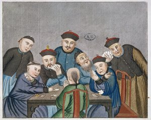 Hráči karet v Číně, počátek 19. století od European School