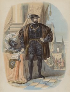 Karel V., císař Svaté říše římské (barevná rytina) od European School