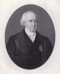 Christian Karl Josias von Bunsen, německý diplomat a učenec (rytina) od European School