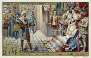 Kryštof Kolumbus před králem a královnou Španělska, 15. ledna 1492 od European School