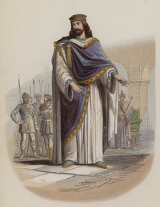 Clovis I., král Franků (barevná rytina) od European School