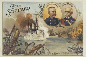 Komodor George Dewey a admirál Patricio Montojo, bitva u Manilského zálivu, španělsko-americká válka, 1. května 1898 od European School