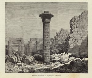 Egypt - Sloupce na velkém dvoře v Karnaku od European School