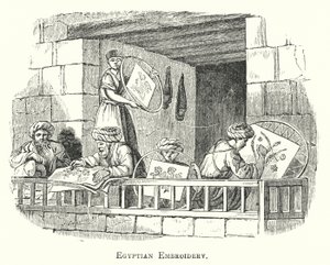 Egyptská výšivka (rytina) od European School