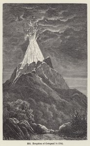 Erupce Cotopaxi v roce 1741 (rytina) od European School