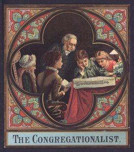 Rodina čte knihu The Congregationalist (chromolitho) od European School