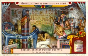 Poslední rozloučení s mrtvým egyptským faraonem v jeho hrobce (chromolit) od European School