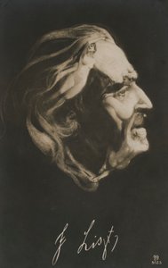 Franz Liszt, maďarský skladatel, dirigent a klavírista (litografie) od European School