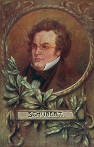 Franz Schubert, rakouský skladatel (barevná litografie) od European School
