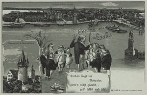 Žabí koncert v Lindau (litografie) od European School