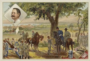 Generál Toral a kapitulace Španělska po obležení Santiaga de Cuba, španělsko-americká válka, 17. července 1898 od European School